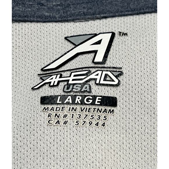 M1-57 AHEAD USA Men's Collared Polo Golf Top Gray Size L - Picture 6 of 8